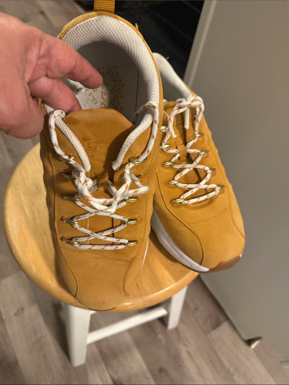 Men's Yellow Casual Sneakers - Brand Not Visible